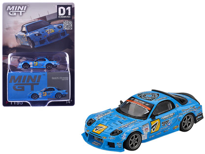Mazda RX-7 RE-Amemiya RHD (Right Hand Drive) Blue with Graphics "D1GP" (2025) Limited Edition 1/64 T&y Diecast Model Car by Mini GT