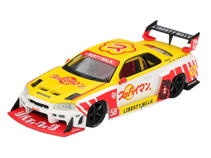 Nissan LB-ER34 Super Silhouette Skyline RHD #58 1/64 Diecast Model Car - Mini GT