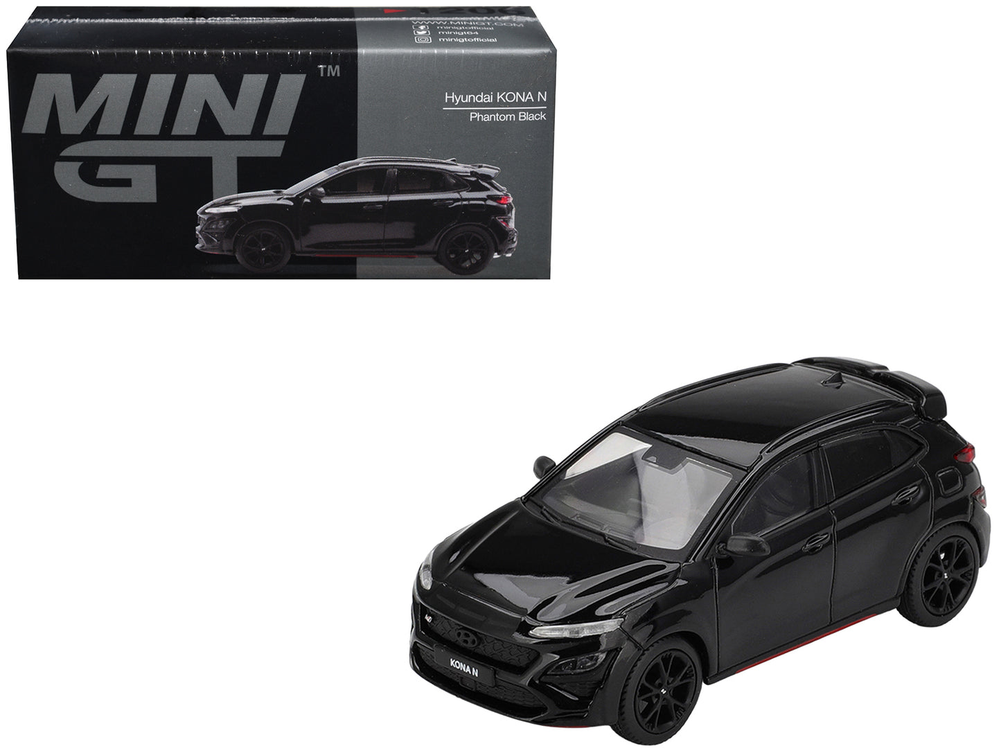 Hyundai Kona N Phantom Black Limited Edition 1/64 T&y Diecast Model Car by Mini GT
