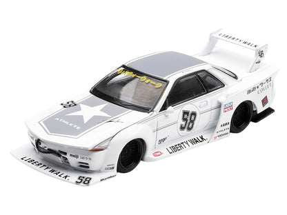 Nissan Skyline GT-R (R32) RHD #58 White Gray 1/64 Diecast Model Car - Mini GT