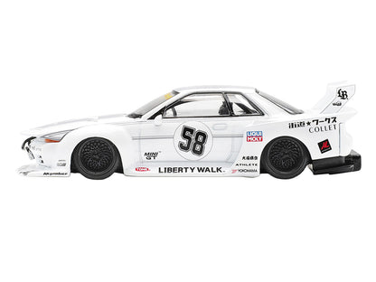 Nissan Skyline GT-R (R32) RHD #58 White Gray 1/64 Diecast Model Car - Mini GT