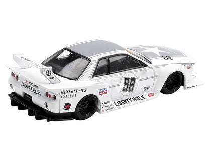 Nissan Skyline GT-R (R32) RHD #58 White Gray 1/64 Diecast Model Car - Mini GT