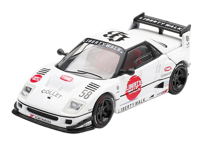 Mazda AZ-1 Liberty Walk LB40 RHD #58 White Red 1/64 Diecast Model Car - Mini GT