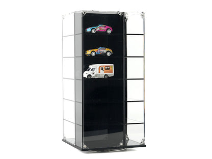 Acrylitower Showcase 24 Car Display Desktop Spinner with Cover "Mijo Exclusives" for 1/64 Scale Models