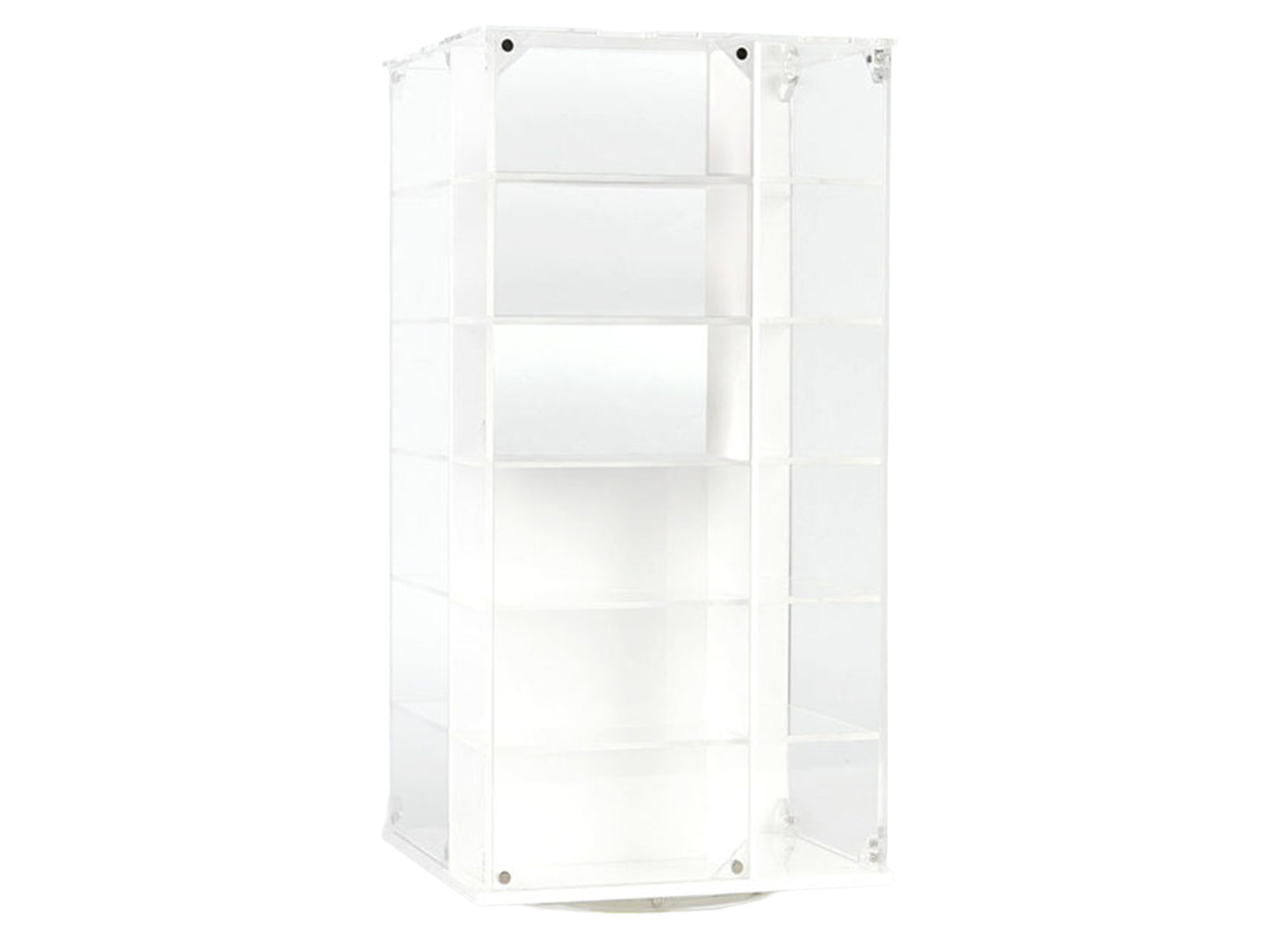 Acrylitower Showcase 24 Car Display Desktop Spinner with Cover White "Mijo Exclusives" for 1/64 Scale Models