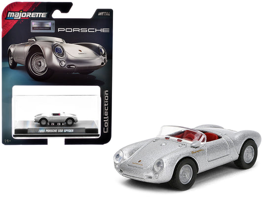 1955 Porsche 550 Spyder Silver Metallic with Red Interior "Collection" Series 1/64 T&y Diecast Model Car by Majorette
