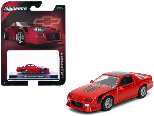 1985 Chevrolet Camaro Red with Black Top and Stripes "Collection" Series 1/64 T&y Diecast Model Car by Majorette