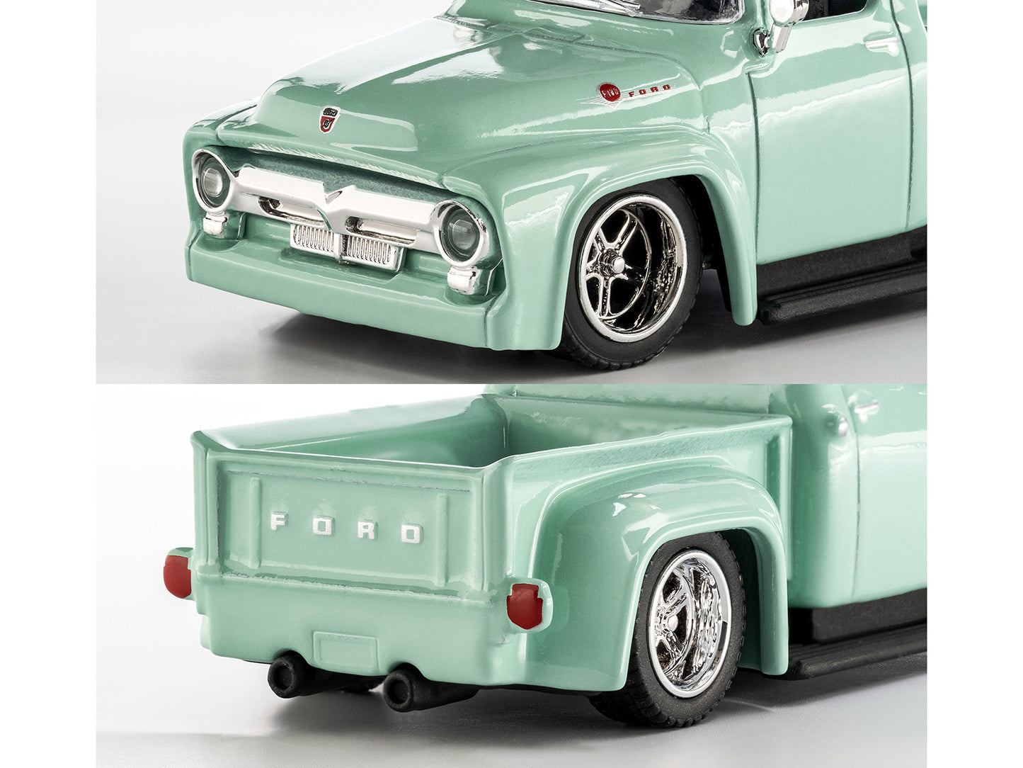 1956 Ford F-100 Pickup Truck Light Green "Collection" Series 1/64 Diecast Model Car by Majorette