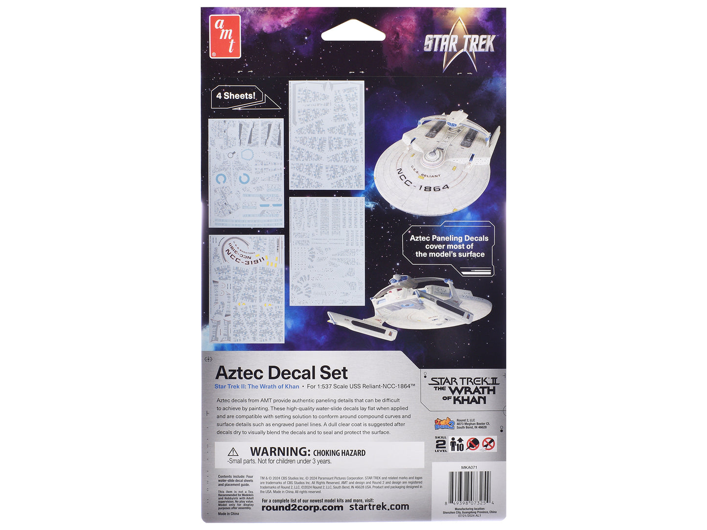 U.S.S. Reliant NCC-1864 Aztec Decal Set "Star Trek II: The Wrath of Khan" (1982) Movie 1/537 Scale Model by AMT <h2>U.S.S. AMT</h2> <p>High-quality diecast car perfect for collectors and enthusiasts.