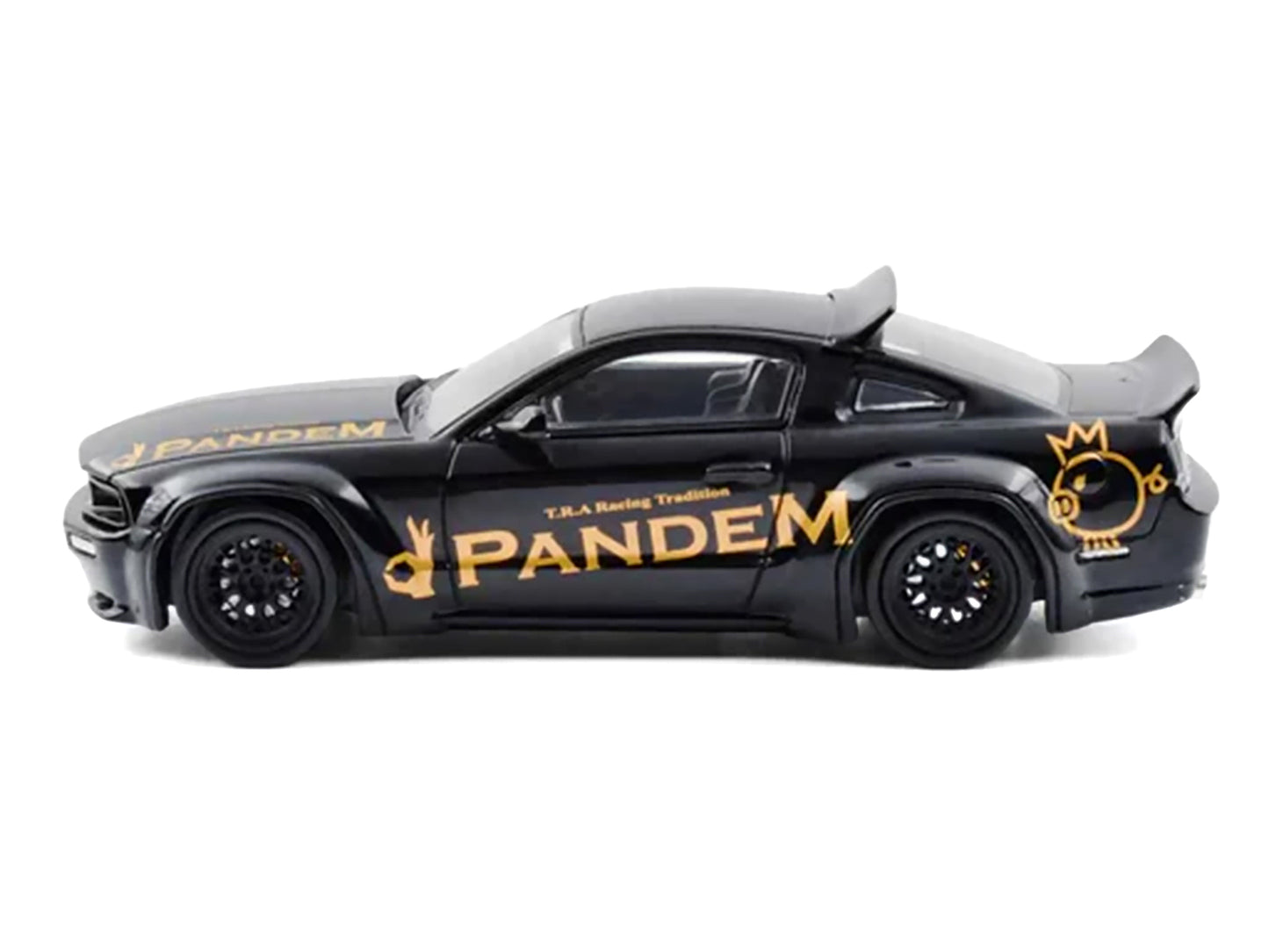 Pandem Mustang Black with Gold Graphics 1/64 T&y Diecast Model Car by Model Model