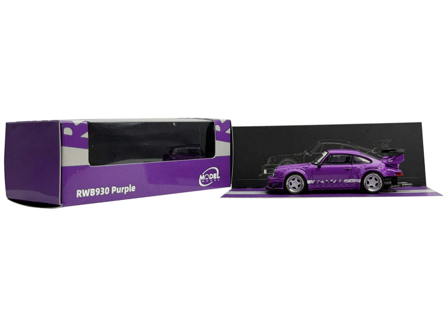 RWB 930 Purple with White Stripes 1/64 T&y Diecast Model Car by Model Model