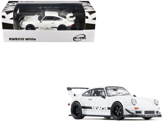 RWB 930 Matt White with Black Stripes 1/64 Diecast by Model Model