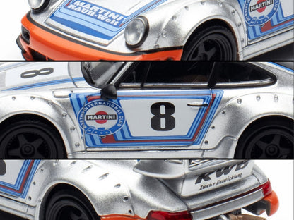 RWB 964 #8 "Ichiban Boshi - Martini Racing" Silver Metallic with Stripes 1/64 Diecast Model Car by Model Model