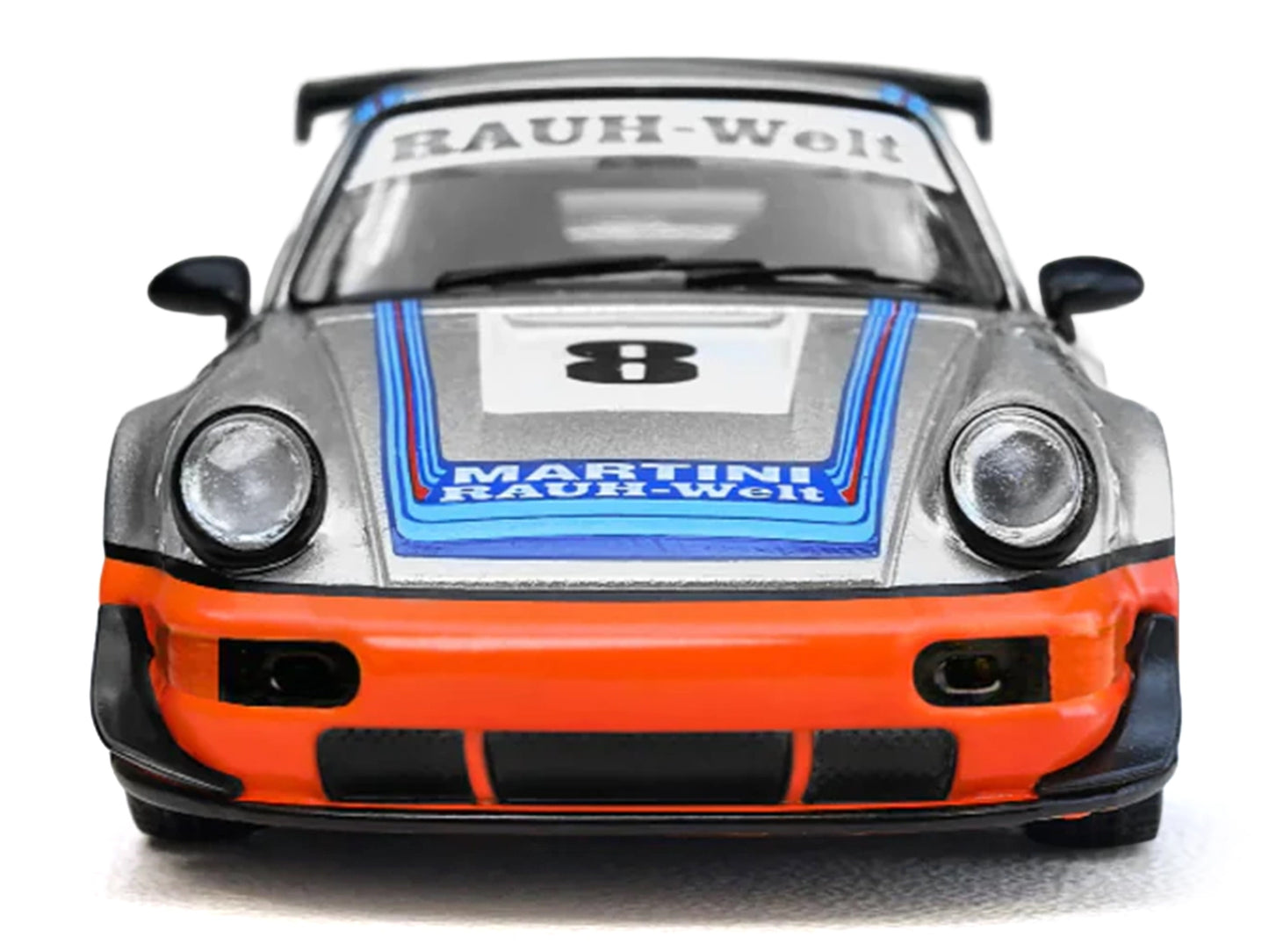 RWB 964 #8 "Ichiban Boshi - Martini Racing" Silver Metallic with Stripes 1/64 Diecast Model Car by Model Model