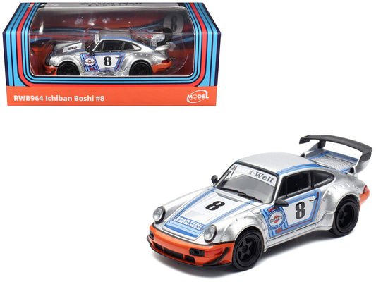 RWB 964 #8 Silver Metallic with Stripes 1/64 Diecast by Model Model