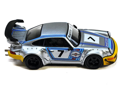 RWB 964 #7 "Ichiban Boshi - Martini Racing" Silver Metallic with Stripes 1/64 Diecast Model Car by Model Model