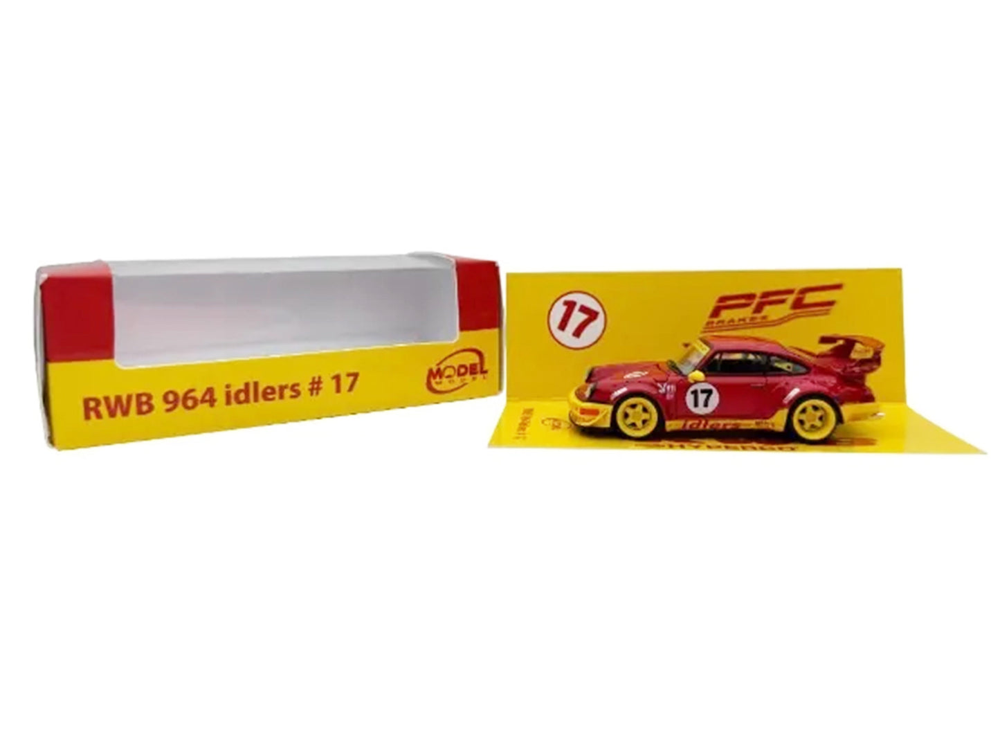 RWB 964 #17 "Idlers Club" Red with Yellow Accents 1/64 T&y Diecast Model Car by Model Model