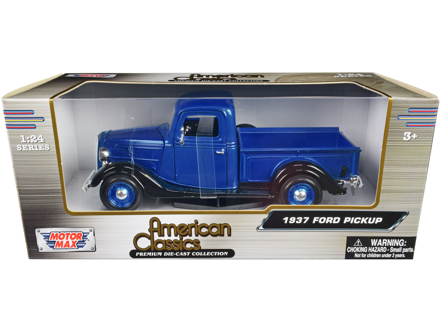 1937 Ford Pickup Truck Blue Metallic and Black "American Classics" 1/24 Diecast Model Car by Motormax <h2>1937 Motormax</h2> <p>High-quality perfect for collectors enthusiasts. Features detailed inter