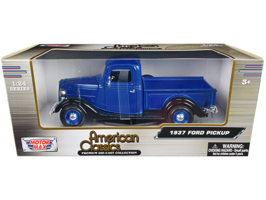 1937 Ford Pickup Truck Blue Metallic and Black "American Classics" 1/24 Diecast Model Car by Motormax <h2>1937 Motormax</h2> <p>High-quality perfect for collectors enthusiasts. Features detailed inter