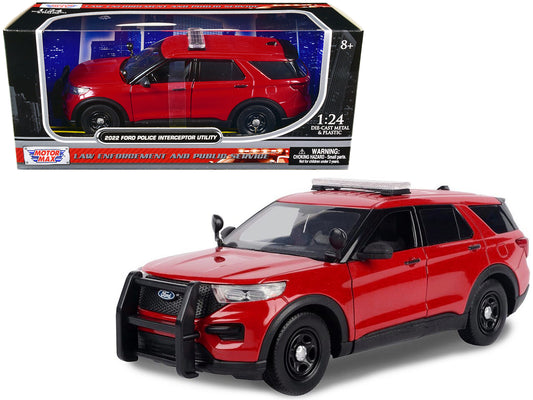 2022 Ford Police Interceptor Utility Unmarked Red 1/24 Diecast Model Car by Motormax <h2>2022 Motormax</h2> <p>High-quality perfect for collectors and enthusiasts. Features detailed interior exterior