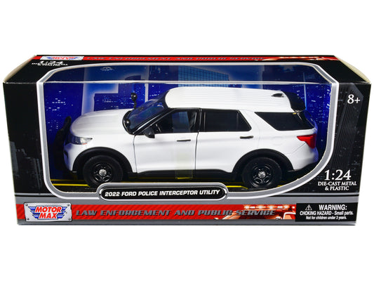 2022 Ford Police Interceptor Utility Unmarked Slick-Top White 1/24 Diecast Model Car by Motormax <h2>2022 Motormax</h2> <p>High-quality perfect for collectors and enthusiasts. Features detailed interi