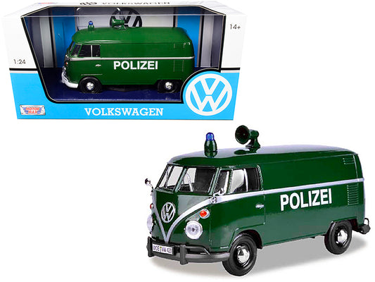 Volkswagen Type 2 (T1) Police Van "Polizei" Dark Green 1/24 Diecast Model Car by Motormax <h2>Volkswagen Motormax</h2> <p>High-quality perfect for collectors and enthusiasts. Features detailed interio