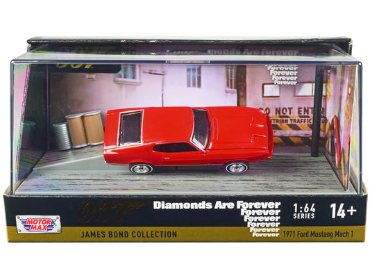 1971 Ford Mustang Mach 1 Red James Bond 007 "Diamonds are Forever" (1971) Movie with Display 1/64 Diecast Model Car by Motormax <h2>1971 Motormax</h2> <p>High-quality perfect for collectors and enthus