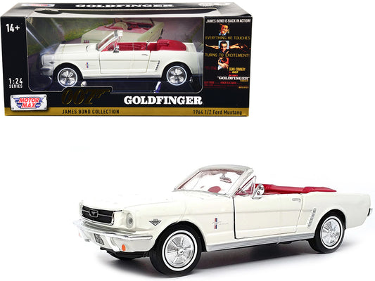 1964 1/2 Ford Mustang Convertible White with Red Interior James Bond 007 "Goldfinger" (1964) Movie "James Collection" Series 1/24 Diecast Model Car by Motormax <h2>1964 Motormax</h2> <p>High-quality p