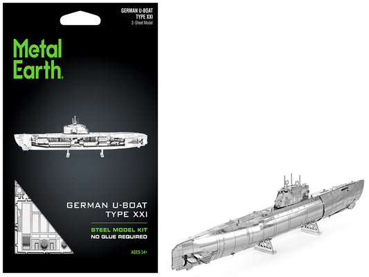 Model Kit German U-Boat Type XXI Submarine (Challenging Difficulty) Steel Model by Metal Earth T&y