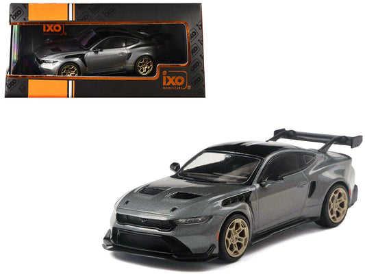 2025 Ford Mustang GTD Gray Metallic with Black Top 1/43 T&y Diecast Model by IXO Models