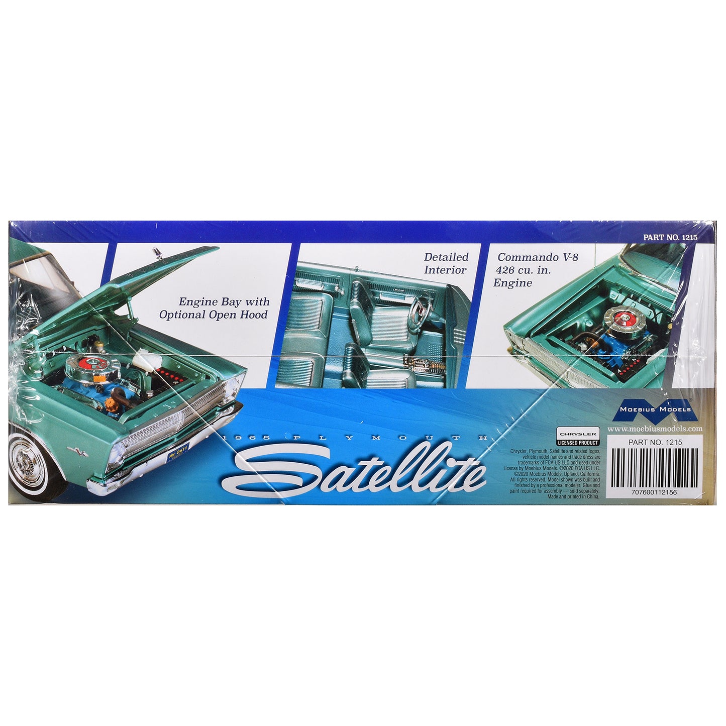 Skill 3 Model Kit 1965 Plymouth Satellite 1/25 Scale Model by Moebius