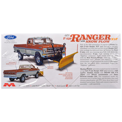 Skill 3 Model Kit 1972 Ford F-250 Ranger XLT Pickup Truck with Snow Plow 1/25 Scale Model by Moebius