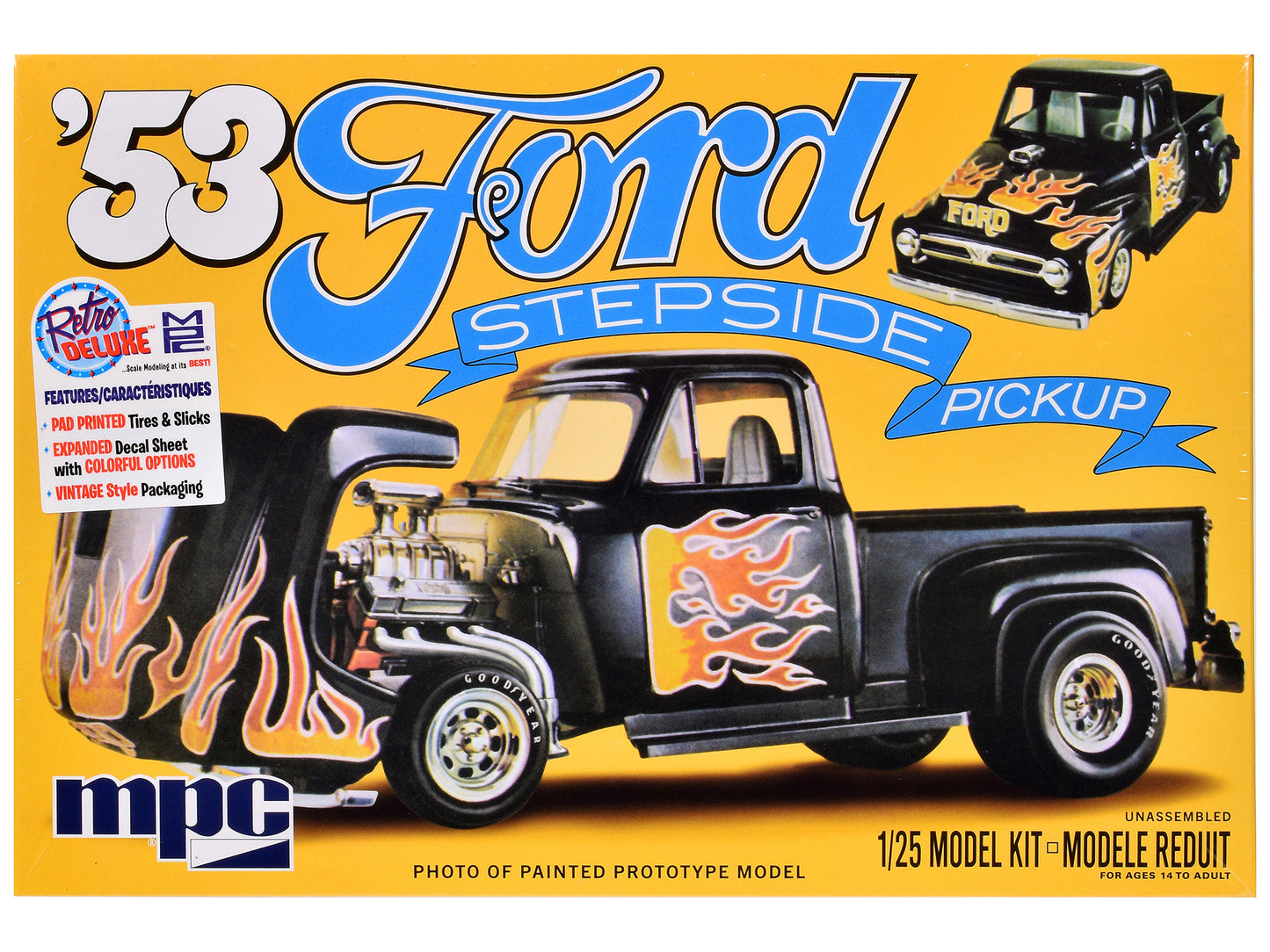 Skill 2 Model Kit 1953 Ford Stepside Pickup Truck 1/25 Scale Model by MPC T&y