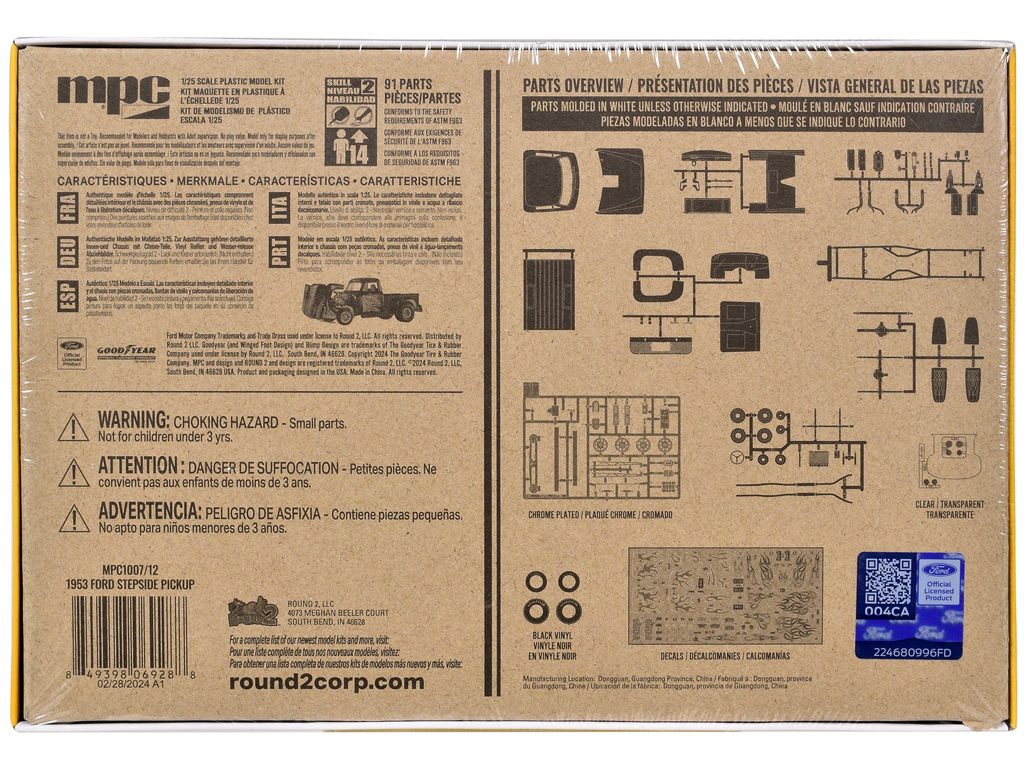 Skill 2 Model Kit 1953 Ford Stepside Pickup Truck 1/25 Scale Model by MPC T&y