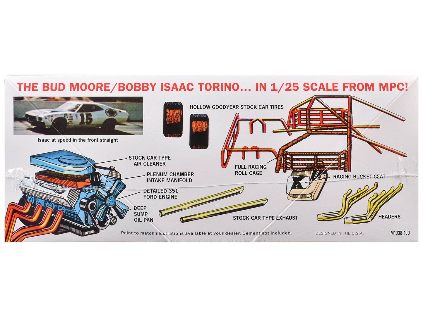 Skill 2 Model Kit 1972 Ford Torino Stock Car "Bobby Isaac" 1/25 Scale Model by MPC