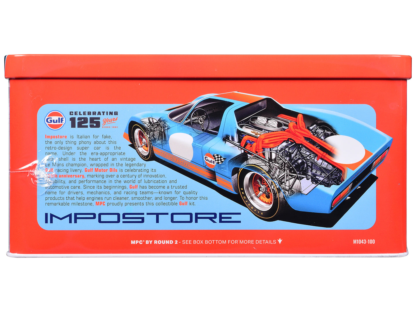 Skill 2 Model Kit Gulf Racing Impostore with Collector Tin 1/25 Plastic Model by MPC