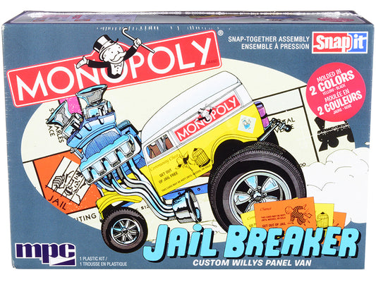 Skill 1 Snap Model Kit Custom Willys Panel Van Jail Breaker Monopoly 1/25 Scale