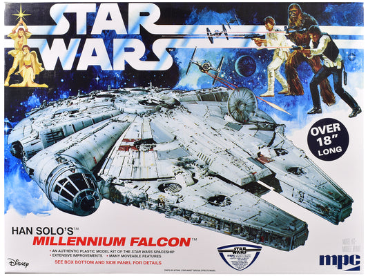 Skill 3 Model Kit Han Solo's Millennium Falcon "Star Wars: A New Hope" (1977) Movie 1/72 Scale Model by MPC T&y