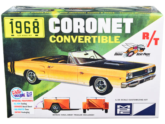 Skill 2 Model Kit 1968 Dodge Coronet R/T Convertible Haul-Away Trailer 1/25