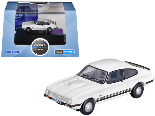 Ford Capri Mk3 RHD (Right Hand Drive) Diamond White with Black Stripes 1/148 (N) Scale T&y Diecast Model Car by Oxford T&y Diecast