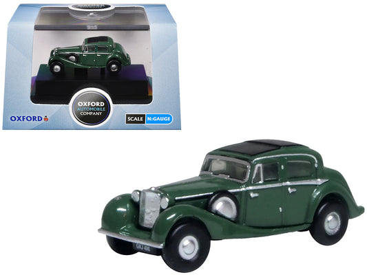 Jaguar SS RHD (Right Hand Drive) Suede Green with Black Top 1/148 (N) Scale T&y Diecast Model Car by Oxford T&y Diecast