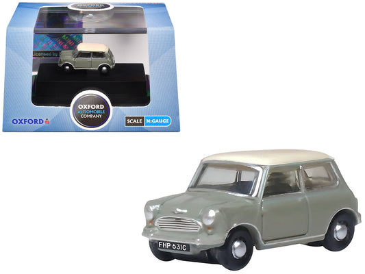 Mini Classic Tweed Gray with Cream Top 1/148 (N) Scale T&y Diecast Model Car by Oxford T&y Diecast