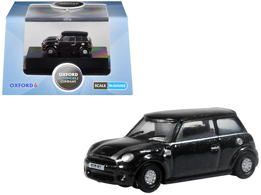 Mini Cooper S RHD (Right Hand Drive) Midnight Black with Silver Stripes 1/148 (N) Scale T&y Diecast Model Car by Oxford T&y Diecast