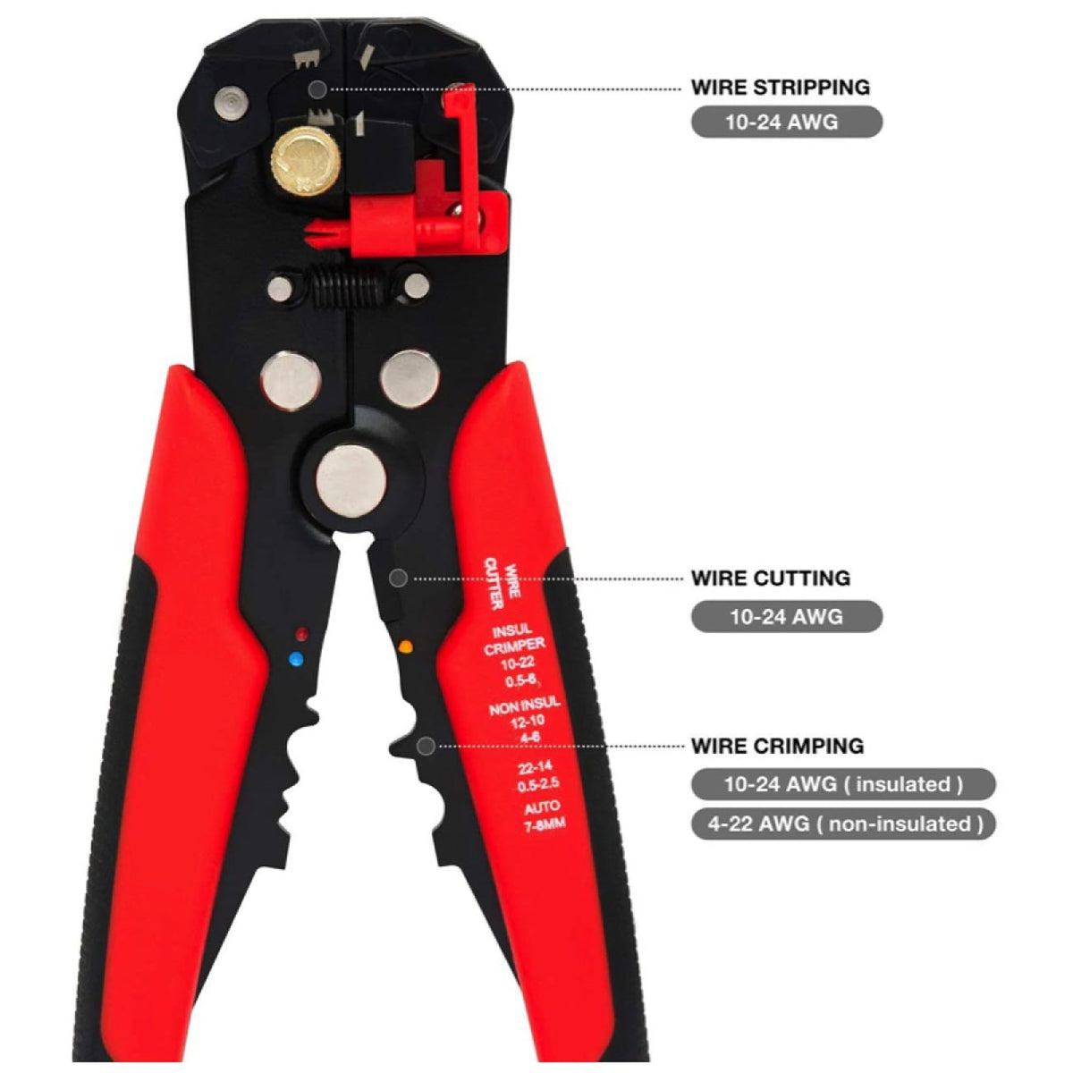 Installation Solution Wire Stripper/Crimper 10-24 ga. - Self Adjusting