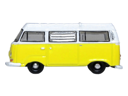 Volkswagen T2 Bay Window Camper Van Saturn Yellow and White 1/148 (N) Scale T&y Diecast Model Car by Oxford T&y Diecast