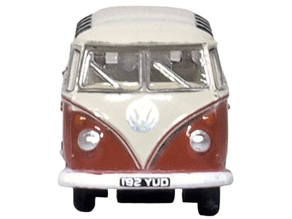Volkswagen T1 Samba Bus Sealing Wax Red and Gray 1/148 (N) Scale Diecast Model Car by Oxford Diecast