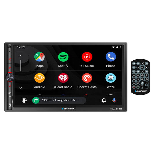 Blaupunkt 6.95″ Double DIN Mechless Receiver with Wireless Apple CarPlay / Android Auto & Bluetooth