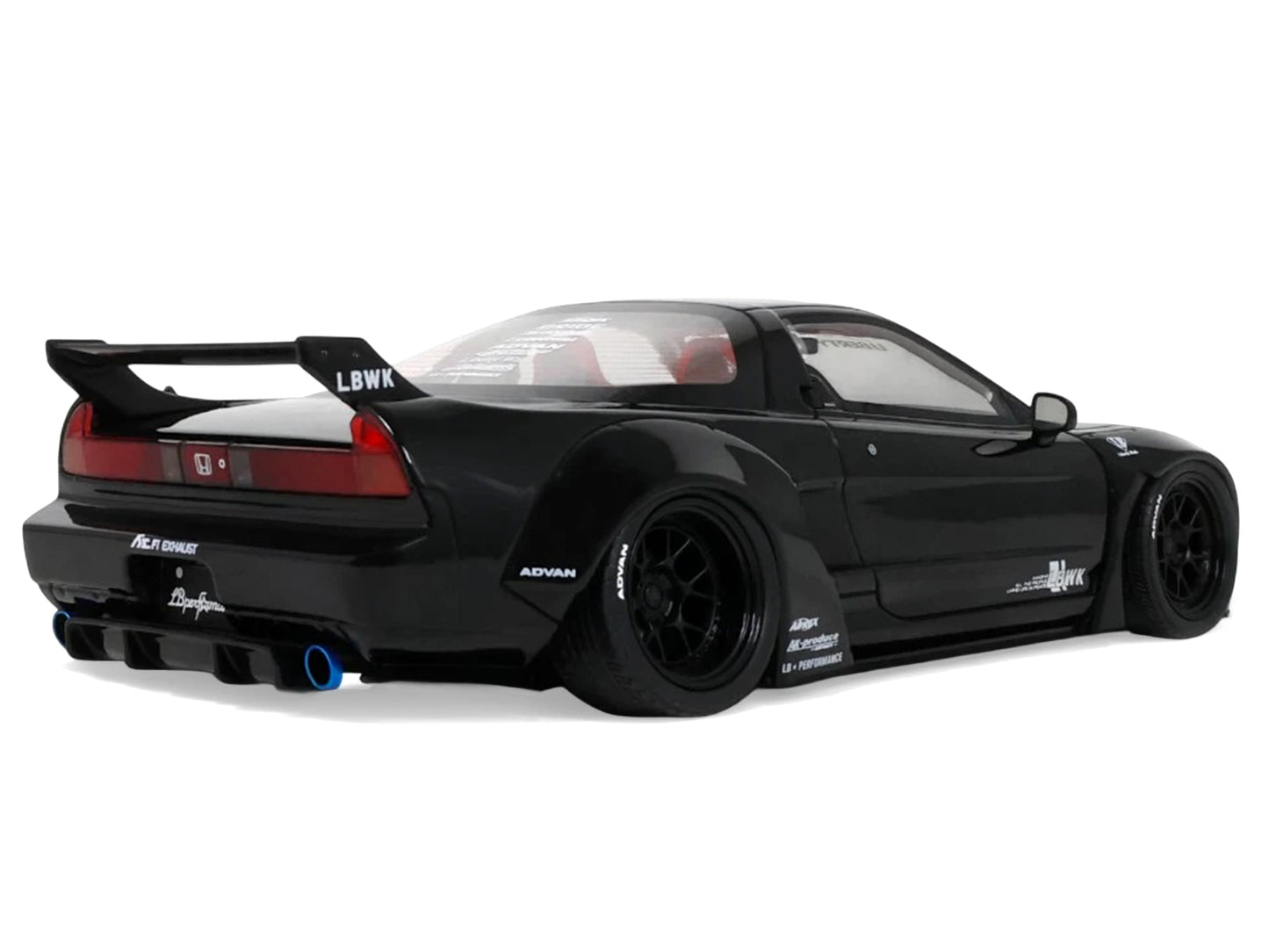 2020 Honda NSX (NA1) LB-Works Black with Red Interior Limited Edition to 2000 pieces Worldwide 1/18 Model Car by Otto Mobile T&y
