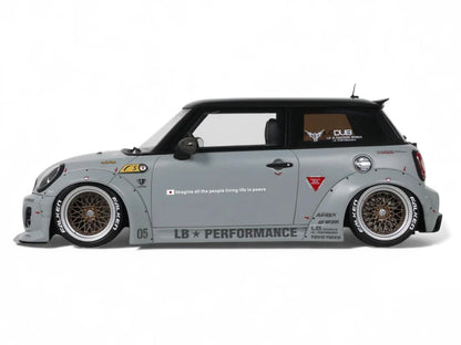 2015 Mini Cooper R56 LB-Works "LB Nation" Gray with Black Top Limited Edition to 999 pieces Worldwide 1/18 Model Car by Otto Mobile T&y