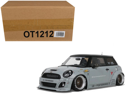 2015 Mini Cooper R56 LB-Works "LB Nation" Gray with Black Top Limited Edition to 999 pieces Worldwide 1/18 Model Car by Otto Mobile T&y